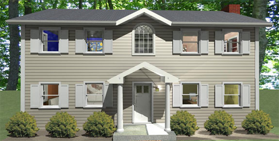 Ranch after second floor expansion