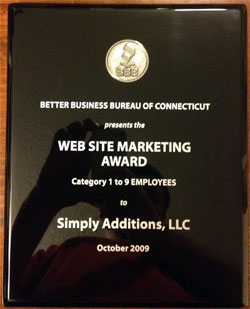 Excellence in Website Marketing Award Winners Simply Additions
