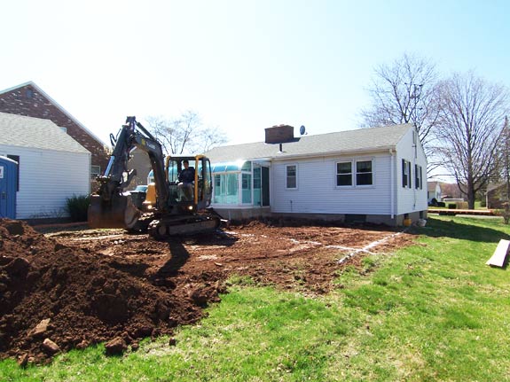 Excavation for bedroom addition