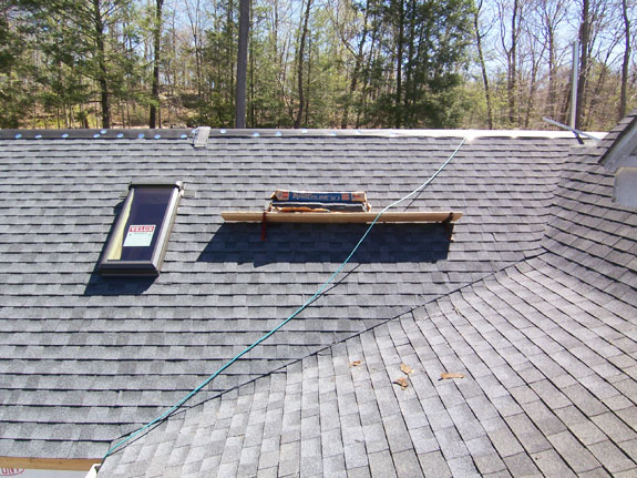 Skylight installed on roof