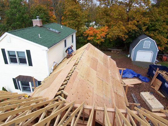 Mike is wrapping up the roof framing