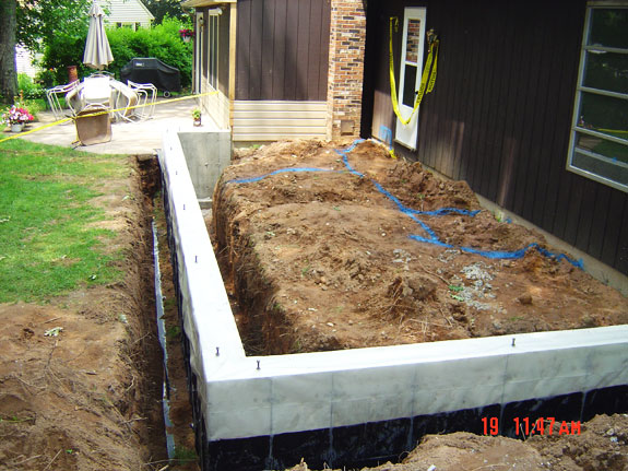 Concrete footers are completed