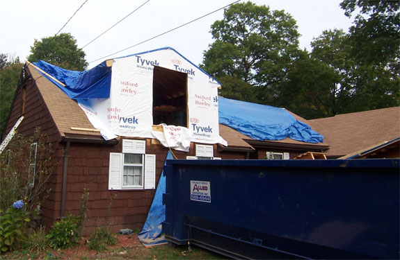 Wrapping the front dormer during construction