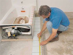 Measure the length and width of tile area