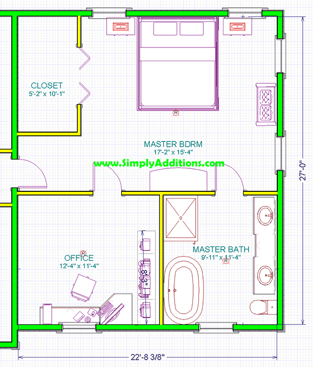 Deluxe Master Suite Over Garage Blueprint