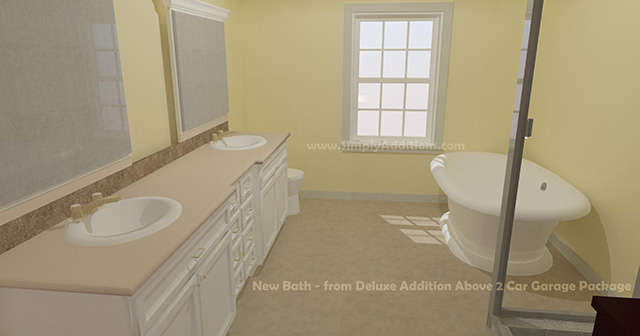 new master bathroom addition interior rendering