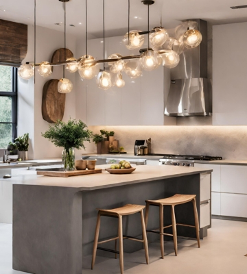 simple and modern kitchen lighting fixtures for a spring time kitchen