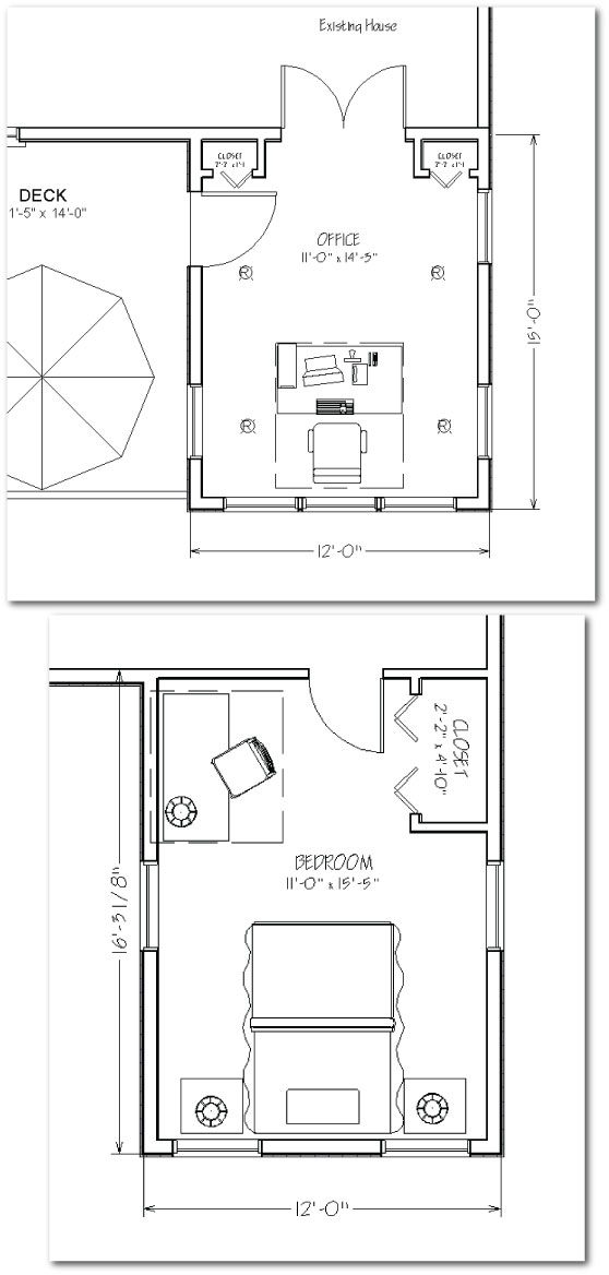 386 sqft two story addition design