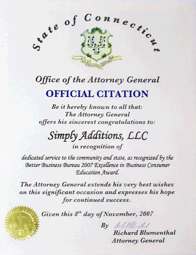 State Attorney General Loves Simply Additions