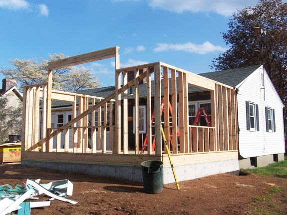 framing the bedroom addition