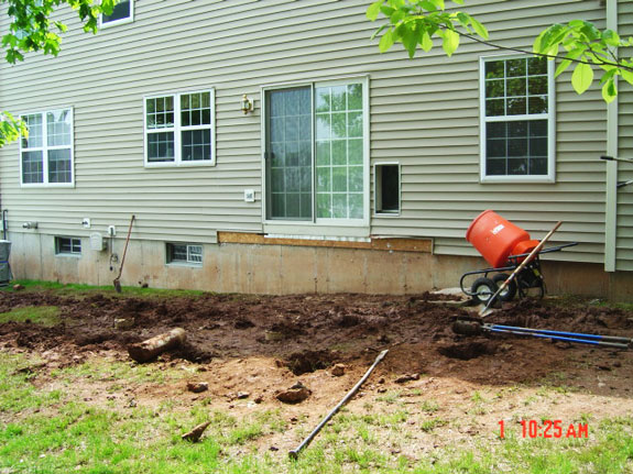Deck building project colonial house