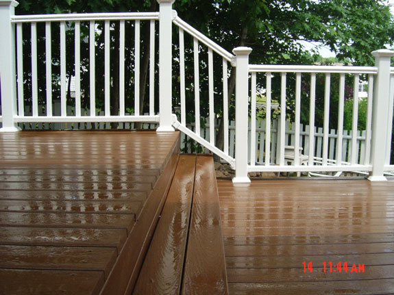 White Vinyl Railings for multi level deck