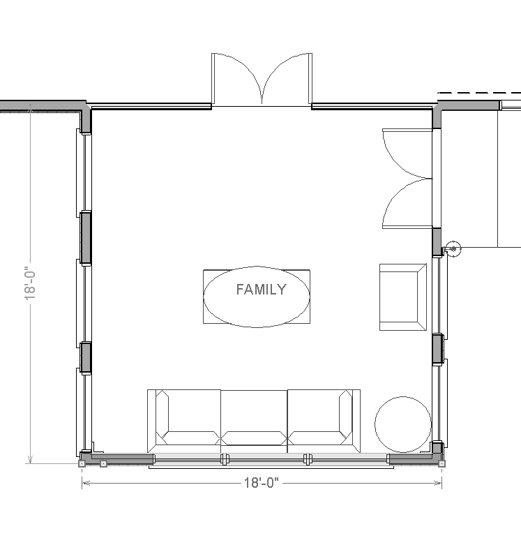 family room addition layout