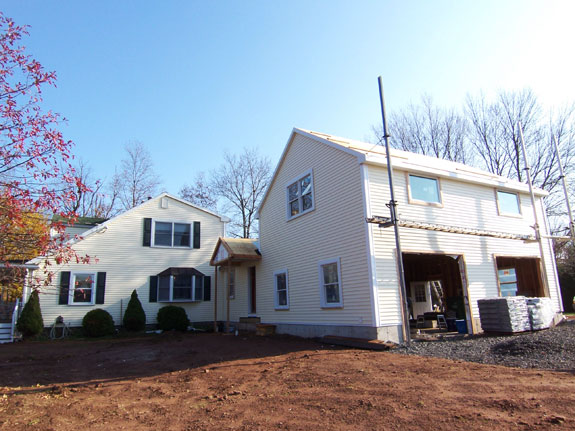 Siding installation almost completed