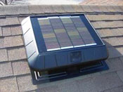 Solar powered attic fan ventilation