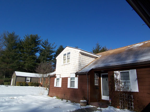 Siding the front dormer with Cedar Shakes